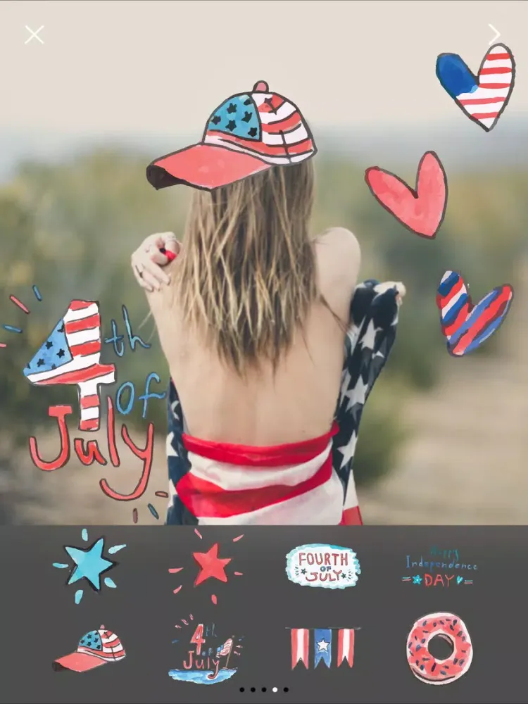 4th Of July Pro - Independence Day Everyday Watercolor Stickers Editor iPad  Ekran Görüntüleri
