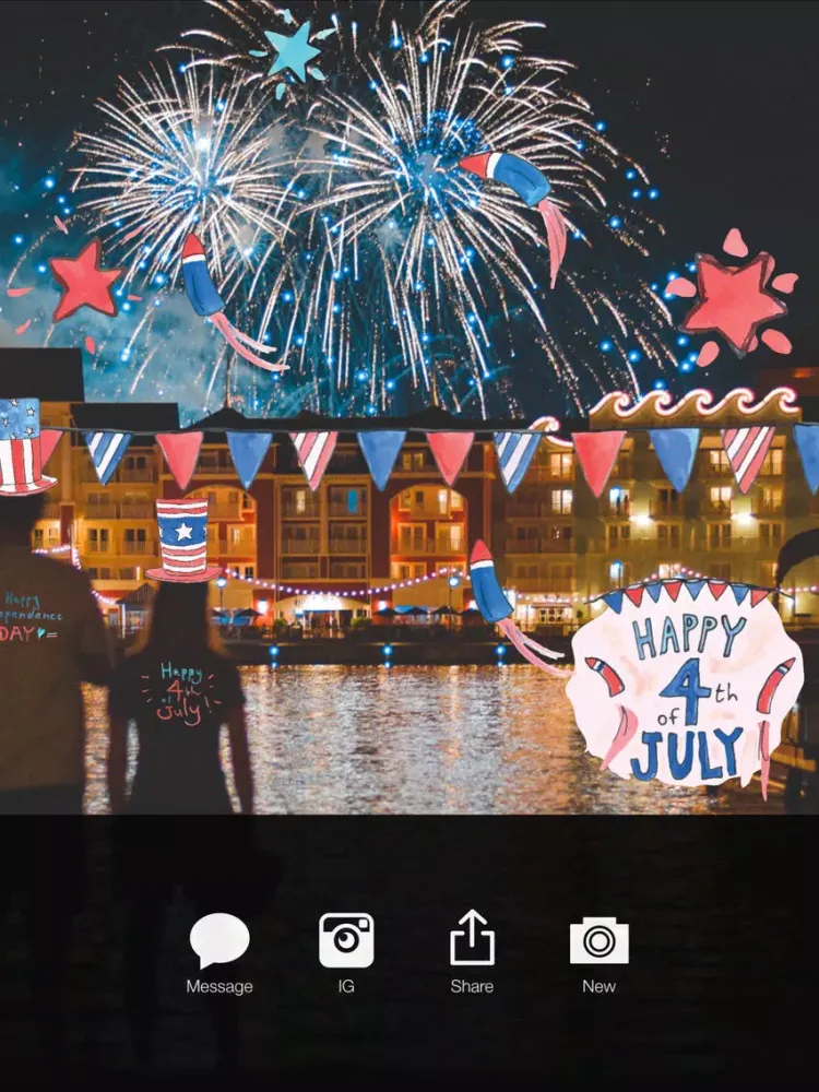 4th Of July Pro - Independence Day Everyday Watercolor Stickers Editor iPad  Ekran Görüntüleri