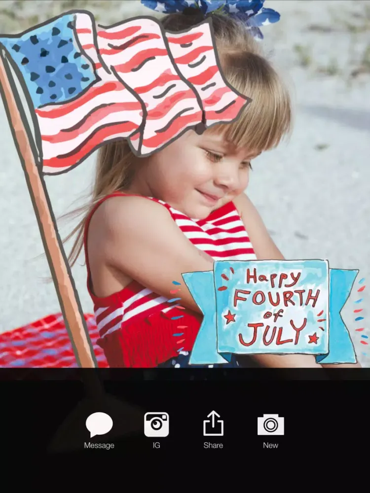 4th Of July Pro - Independence Day Everyday Watercolor Stickers Editor iPad  Ekran Görüntüleri