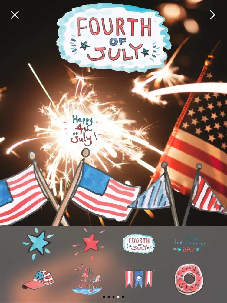 4th Of July Pro - Independence Day Everyday Watercolor Stickers Editor iPad  Ekran Görüntüleri