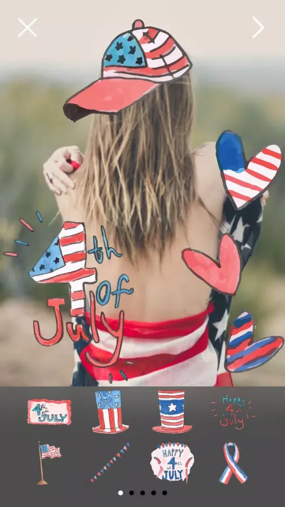 4th Of July Pro - Independence Day Everyday Watercolor Stickers Editor Ekran Görüntüleri