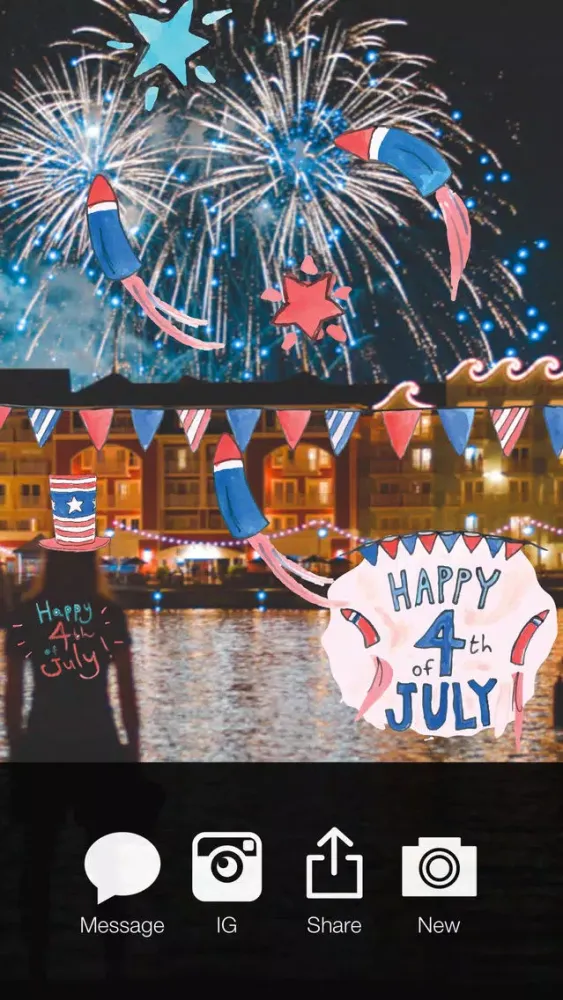 4th Of July Pro - Independence Day Everyday Watercolor Stickers Editor Ekran Görüntüleri