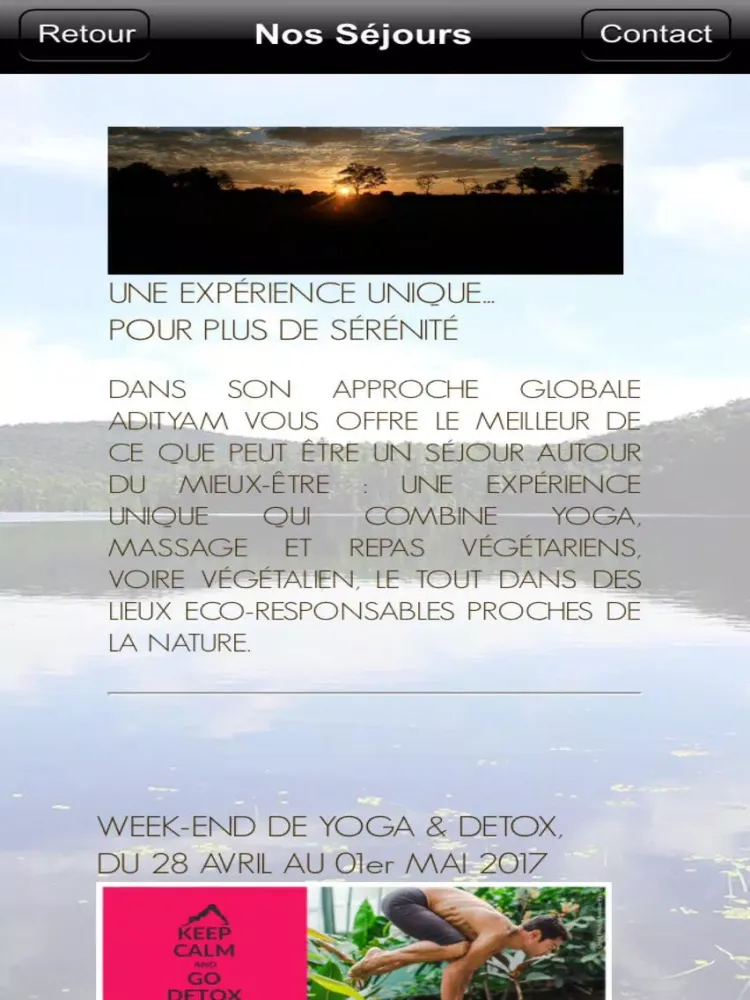 Ảnh chụp màn hình của ADITYAM Yoga et Massages iPad 
