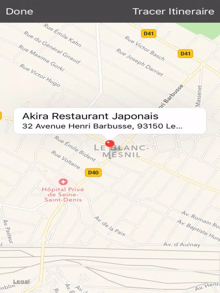 ภาพหน้าจอของ Akira Restaurant Japonais iPad 