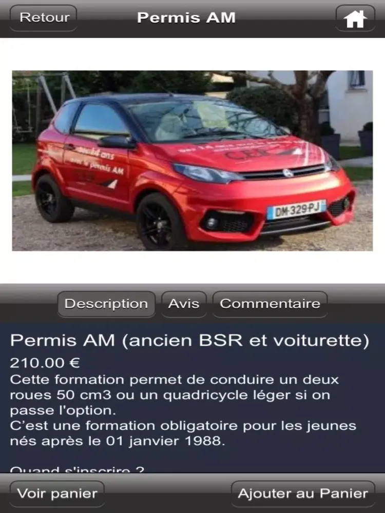 Captures d'écran de CER Permis iPad 