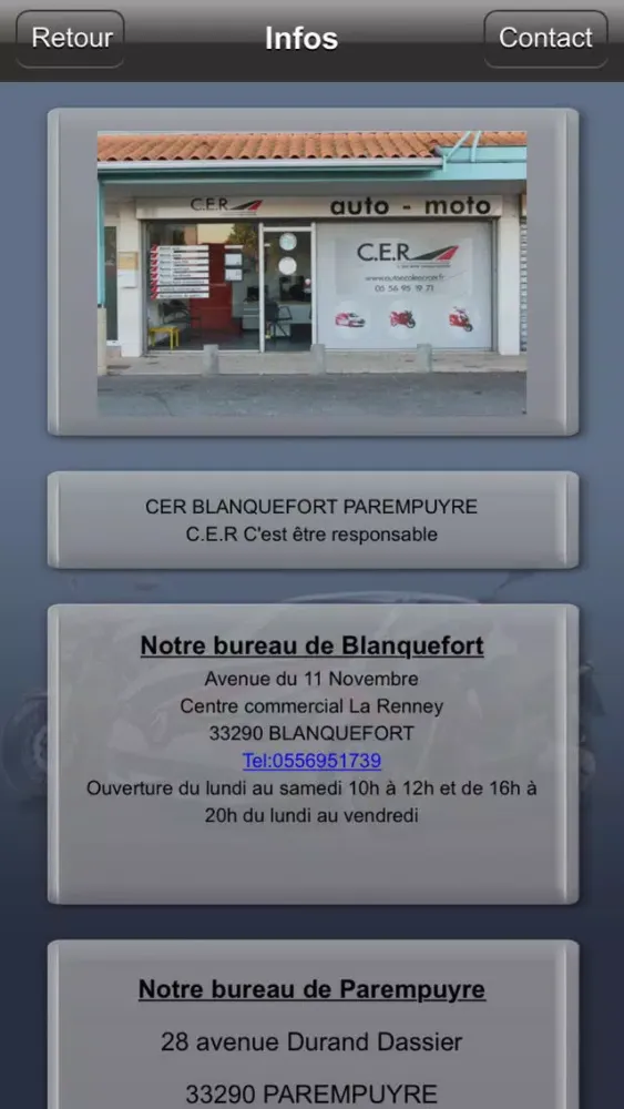 Captures d'écran de CER Permis
