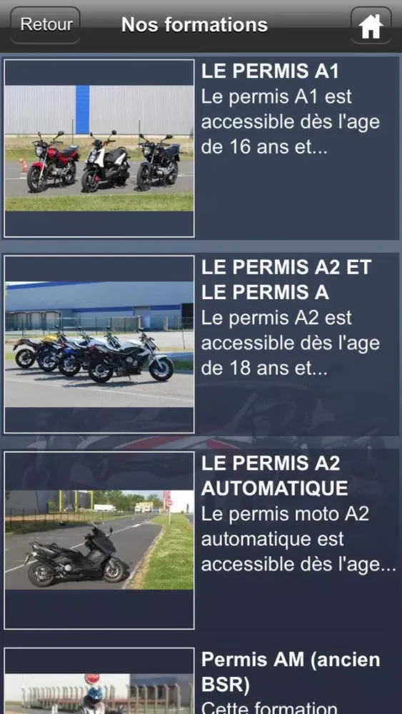 Captures d'écran de CER Permis