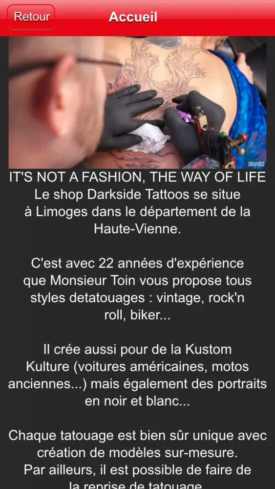 Tangkapan layar Dark Side Tattoos Limoges