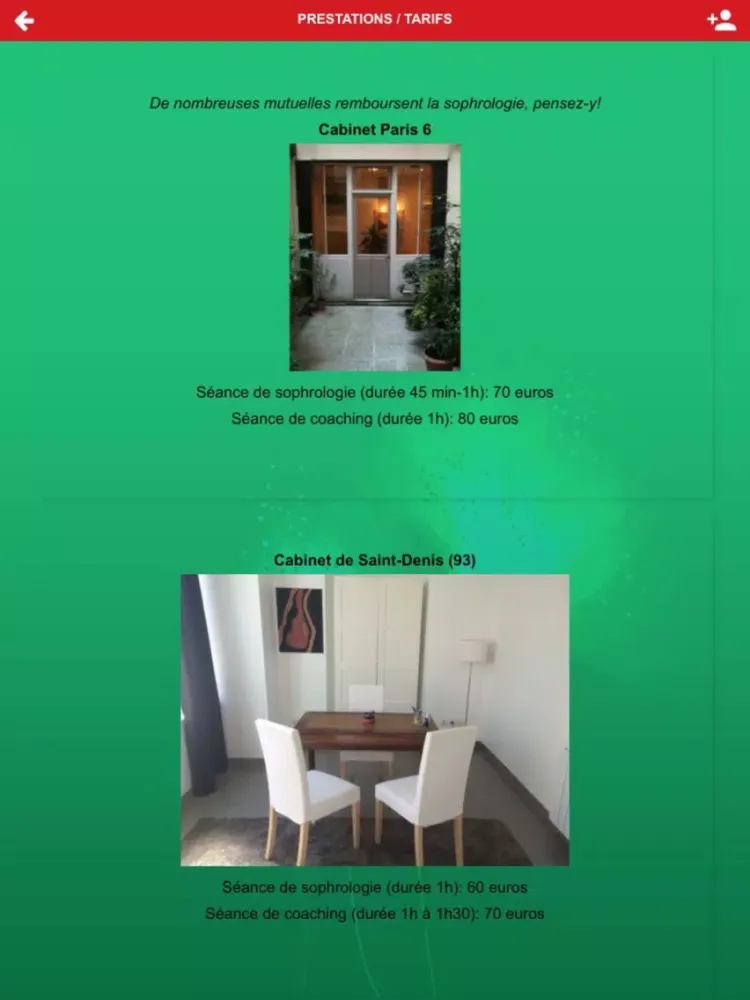 Zrzuty ekranu Gaëlle Piton Sophrologue iPad 
