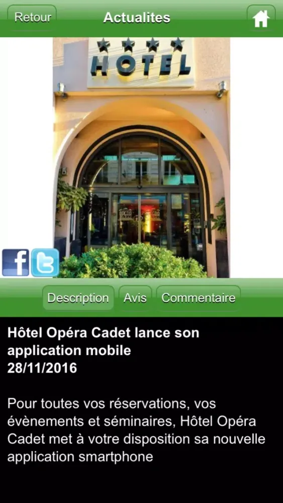 Captures d'écran de Hôtel Opéra Cadet