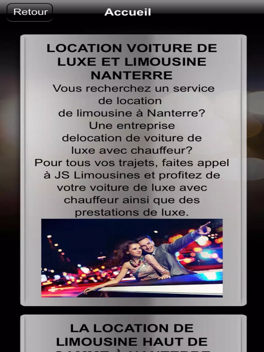 Ảnh chụp màn hình của JSL Chauffeur iPad 