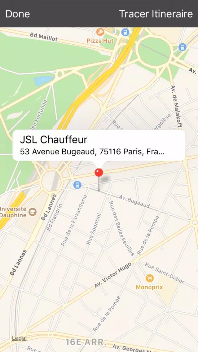 Ảnh chụp màn hình của JSL Chauffeur