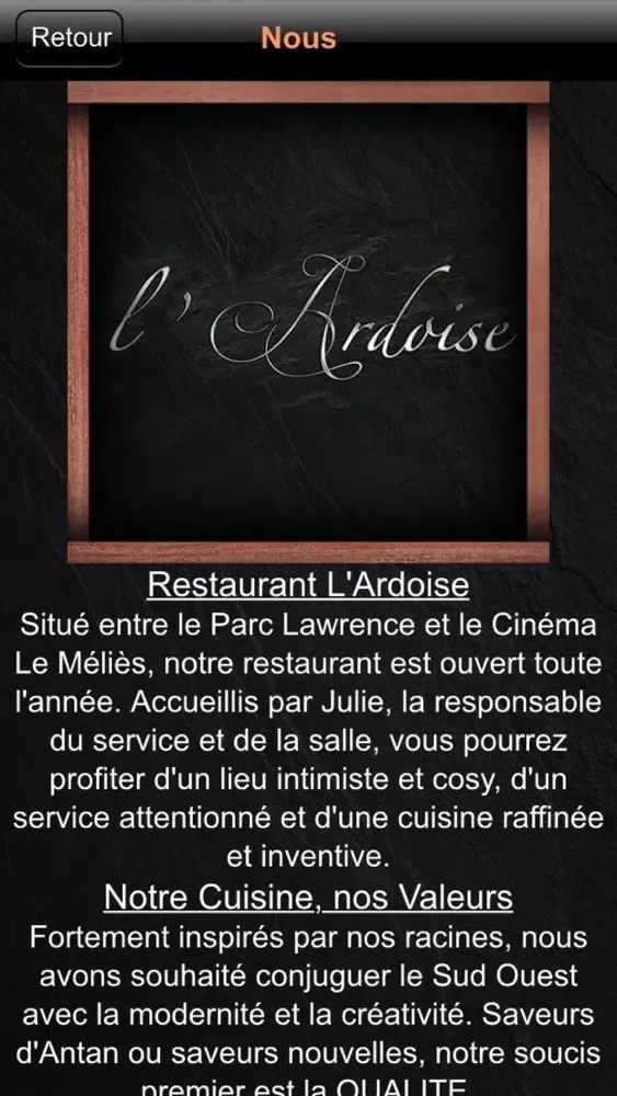 Tangkapan layar Restaurant L'Ardoise