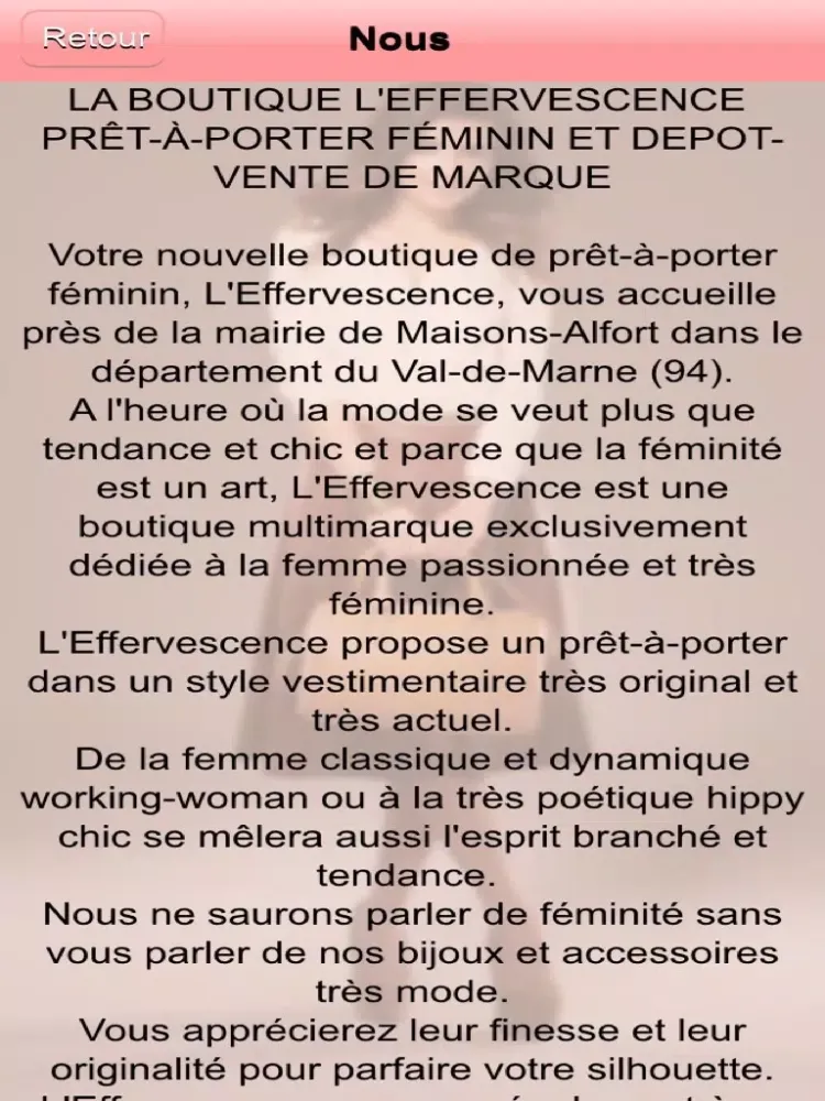 L'effervescence prêt à porter iPad  Screenshots