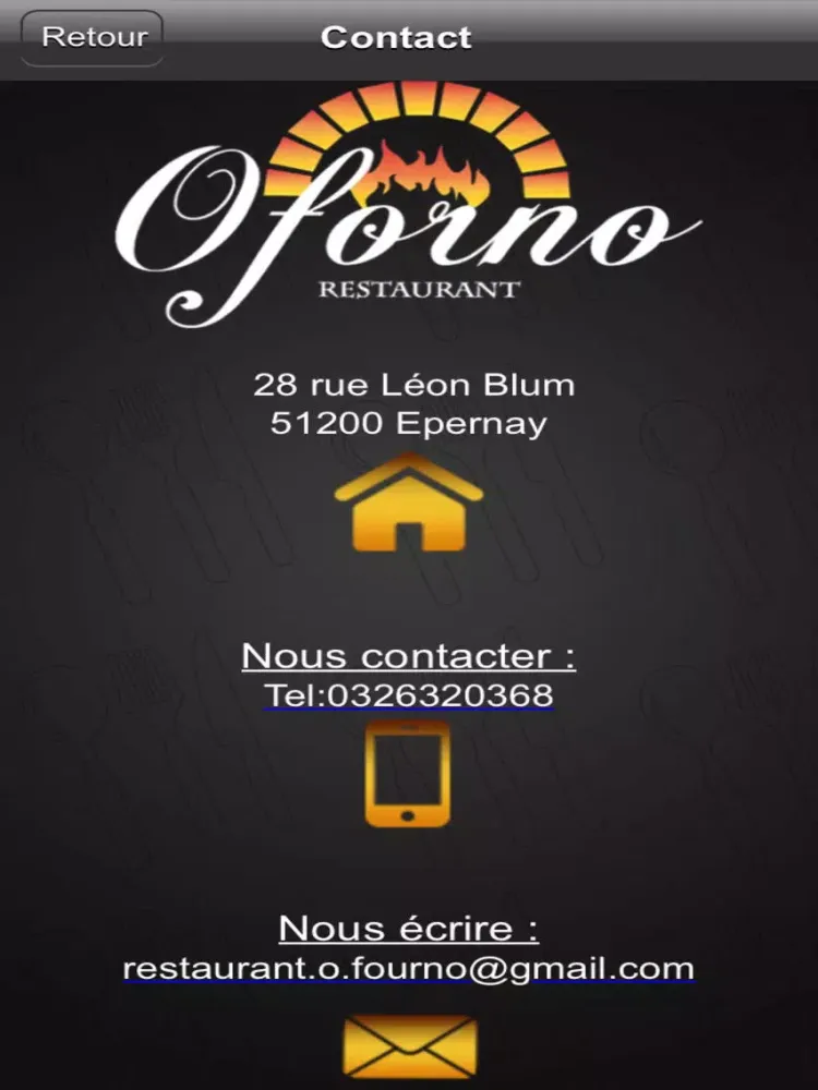 Tangkapan layar Restaurant O Forno iPad 