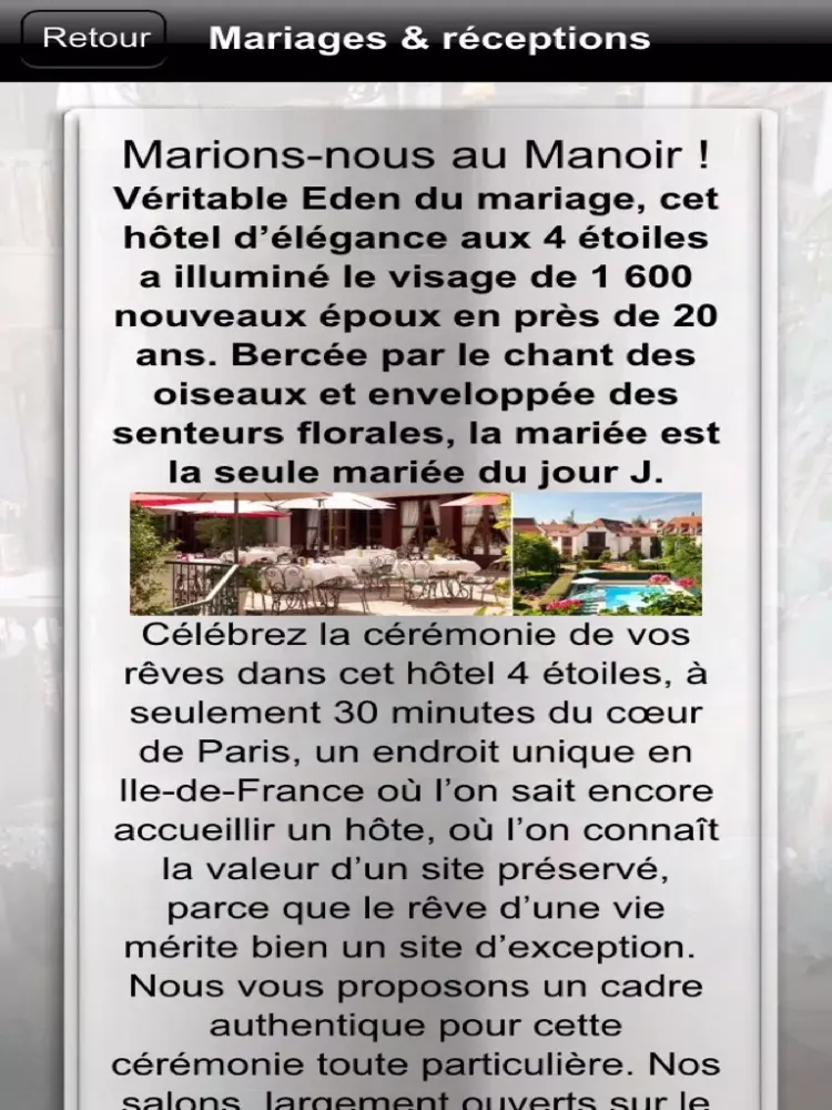 Tangkapan skrin Le Manoir de Gressy iPad 