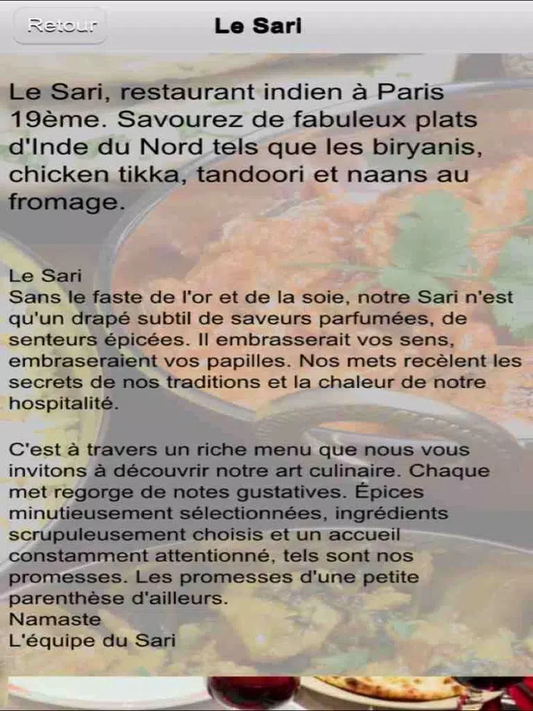 صور Le Sari Cuisine Indienne iPad 