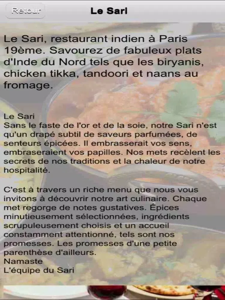 Screenshot di Le Sari Cuisine Indienne iPad 