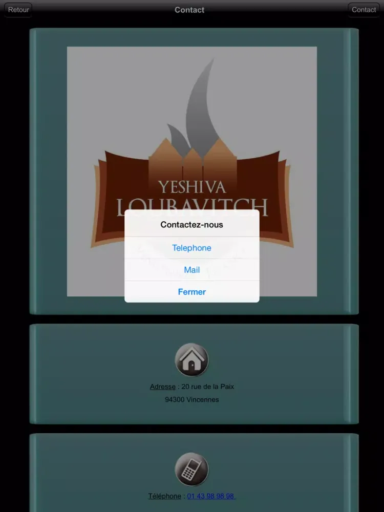 Capturas de pantalla de Loubavitch Vincennes iPad 