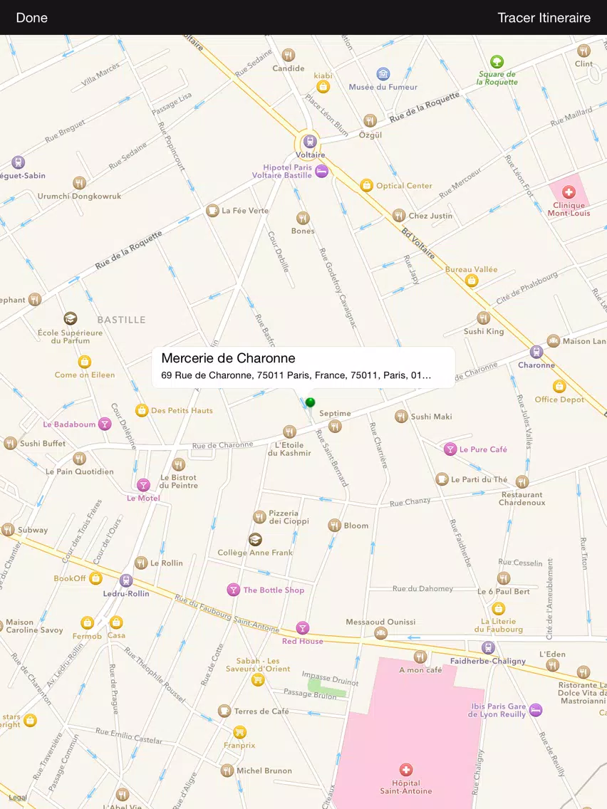 Tangkapan skrin Mercerie de Charonne iPad 
