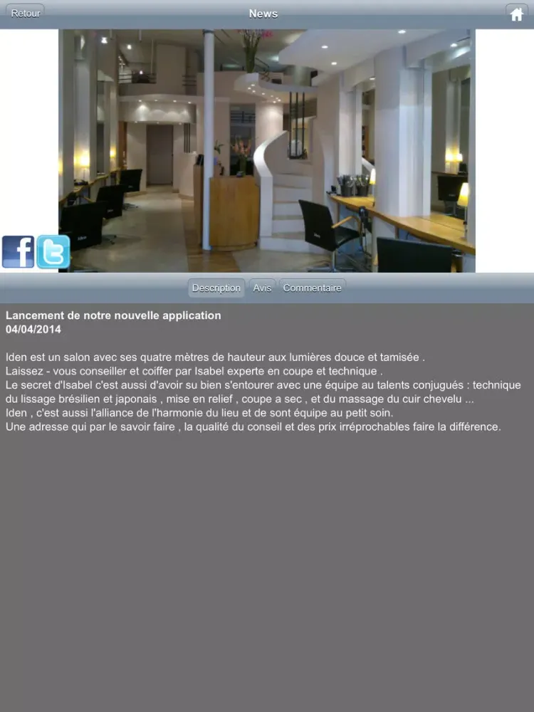 Iden Coiffure iPad 應用截圖