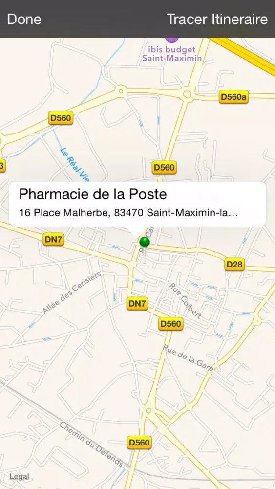 Tangkapan skrin Pharmacie de la Poste