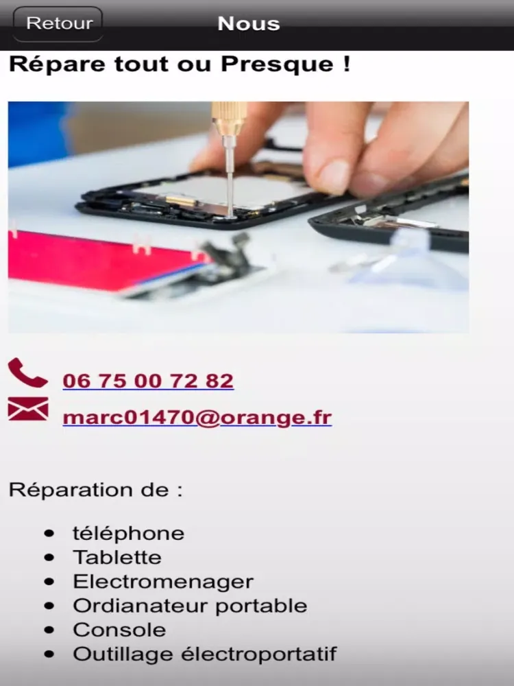 Zrzuty ekranu Répare Tout ou Presque iPad 