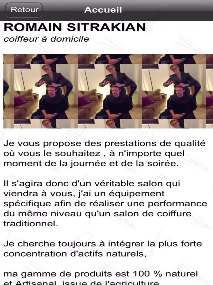 Romain Sitrakian Coiffeur A Domicile iPad 應用截圖