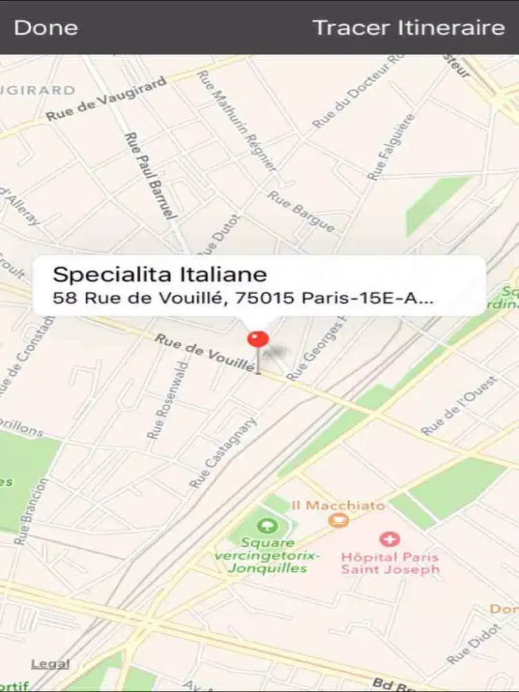 Tangkapan layar Specialita Italiane Epicerie iPad 