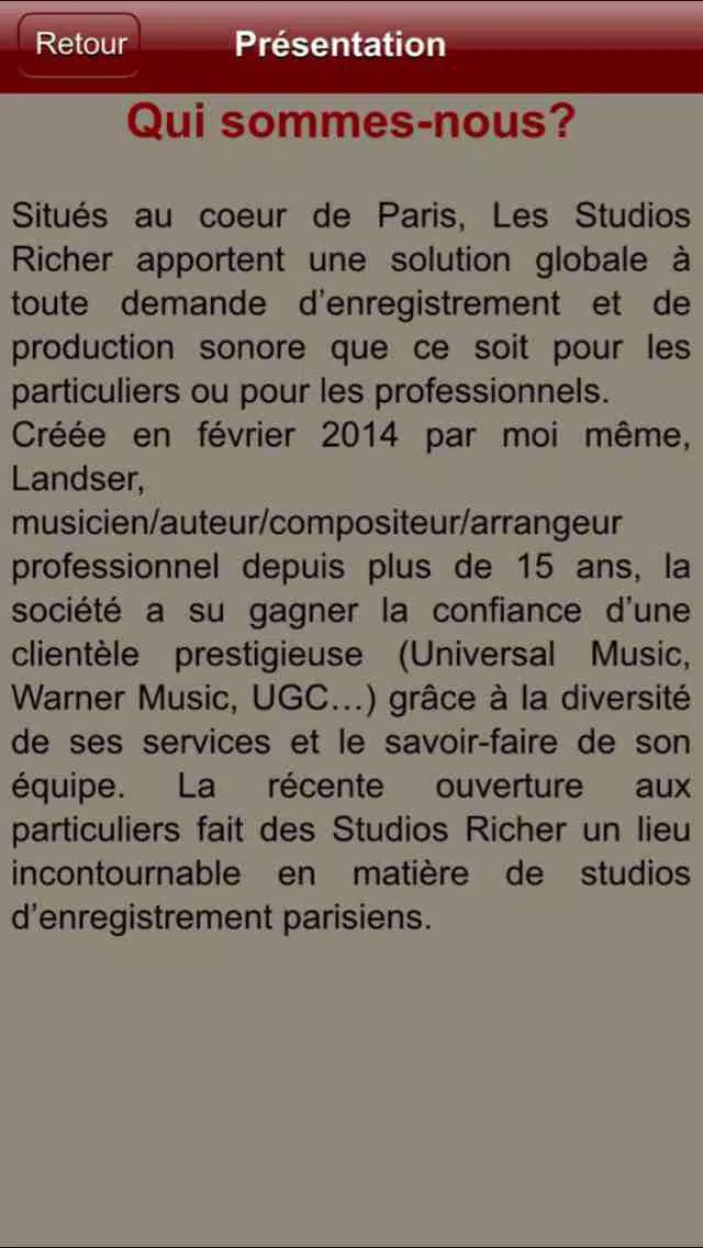Tangkapan skrin Les Studios Richer