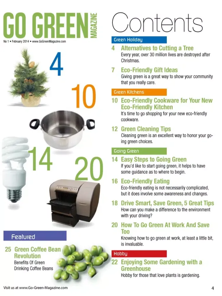 Capturas de tela do Go Green Magazine iPad 