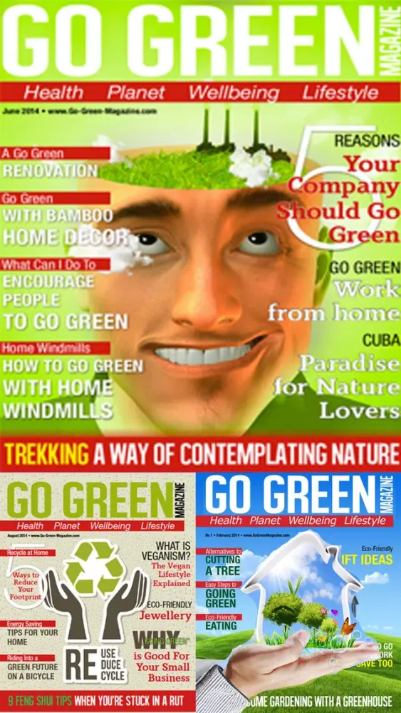 Capturas de tela do Go Green Magazine