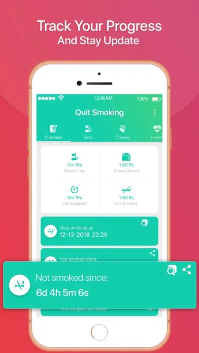 Quit Smoking Tracker سکرین شاٹس