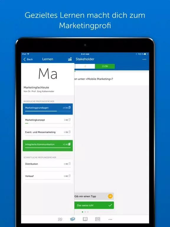 Marketing Experte - Lernkarten iPad 应用截图
