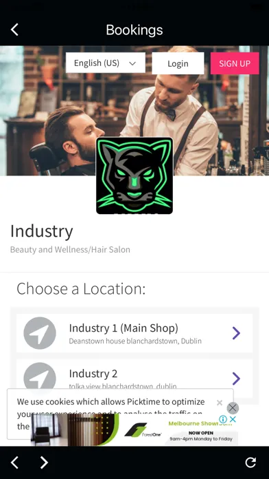 Tangkapan layar Industry Barbers