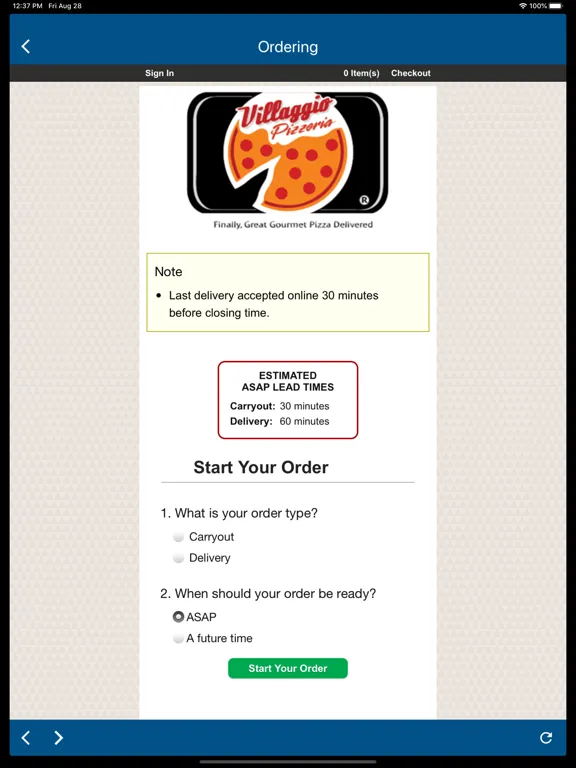Villaggio Pizzeria iPad  سکرین شاٹس