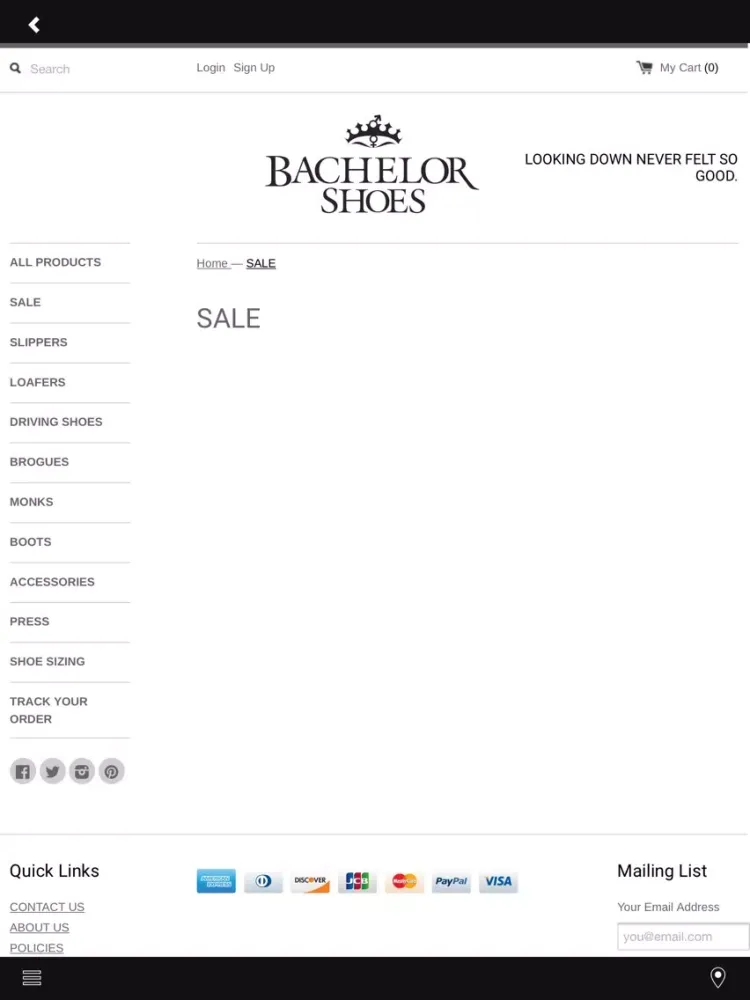 Tangkapan layar Bachelor Shoes iPad 