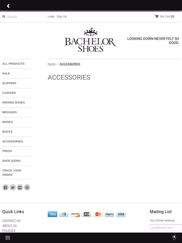 Tangkapan layar Bachelor Shoes iPad 