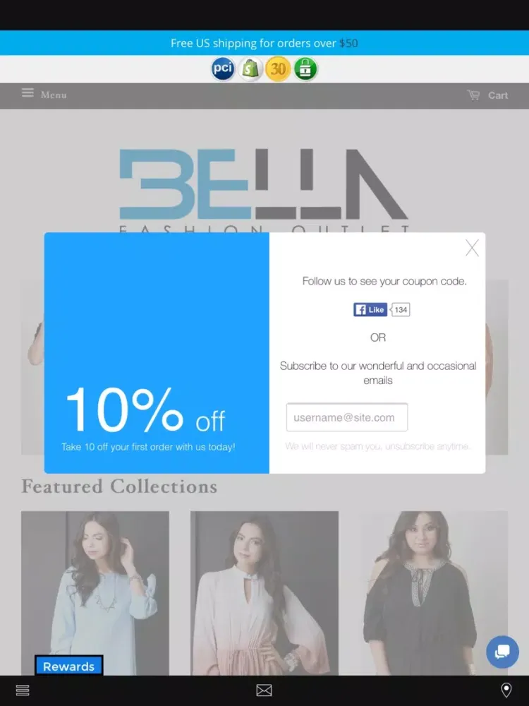 Captures d'écran de Bella Fashion Outlet iPad 