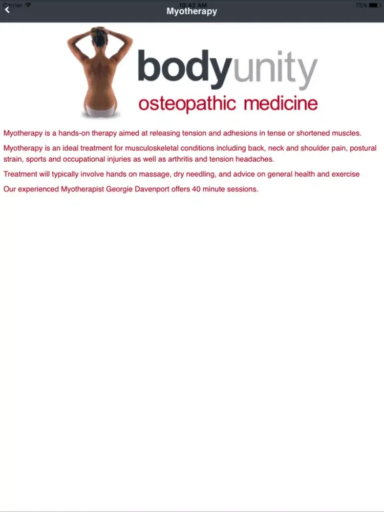Body Unity iPad  Screenshots