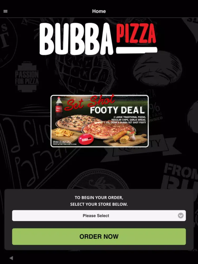 Captures d'écran de Bubba Pizza Ordering App iPad 