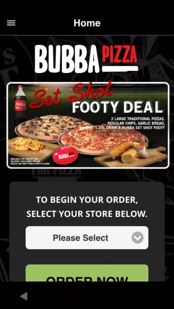 Captures d'écran de Bubba Pizza Ordering App