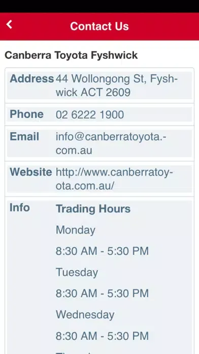 Canberra Toyota Screenshots