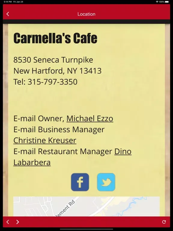 Ảnh chụp màn hình của Carmella's Cafe Inc iPad 