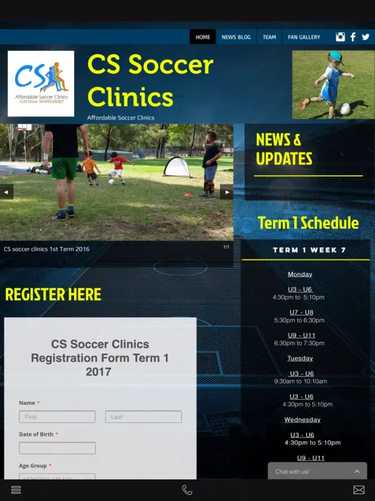 Ảnh chụp màn hình của CS Soccer Clinics iPad 