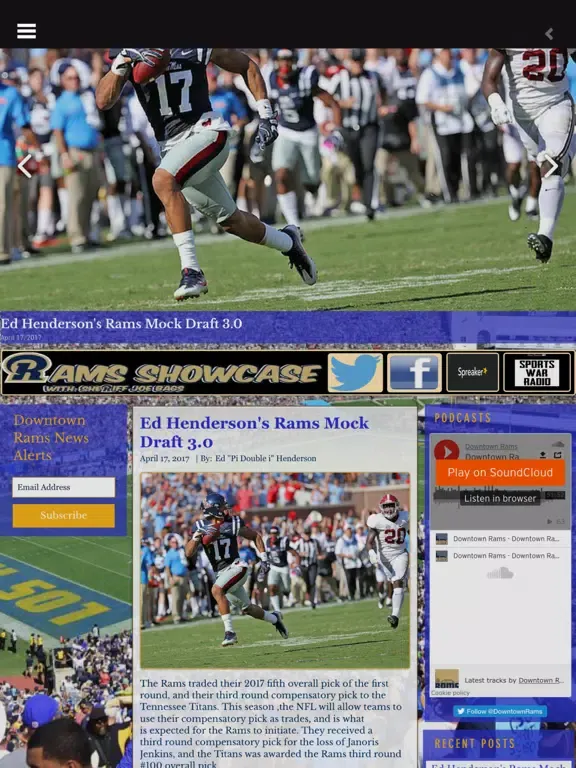 Tangkapan layar Downtown Rams iPad 