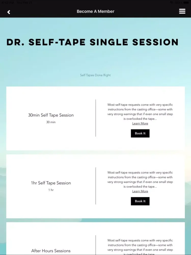 Tangkapan skrin Dr Self Tape iPad 