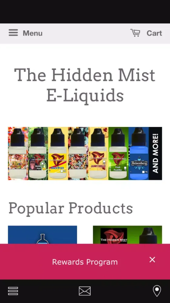 Tangkapan layar eLiquid Shop