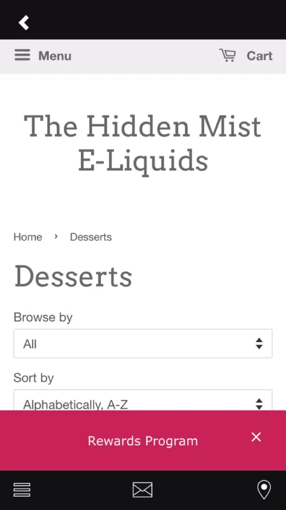 Tangkapan layar eLiquid Shop