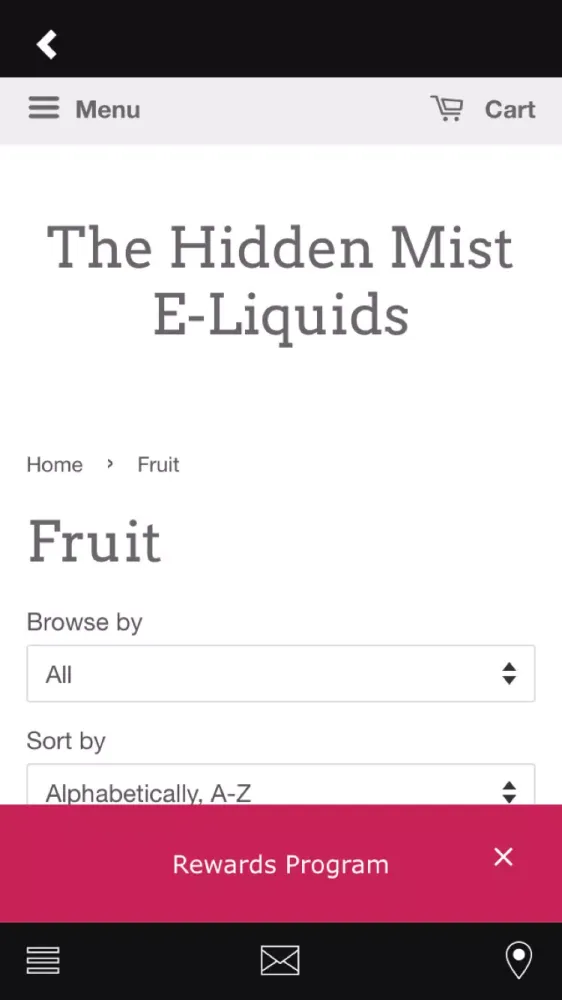 Tangkapan layar eLiquid Shop
